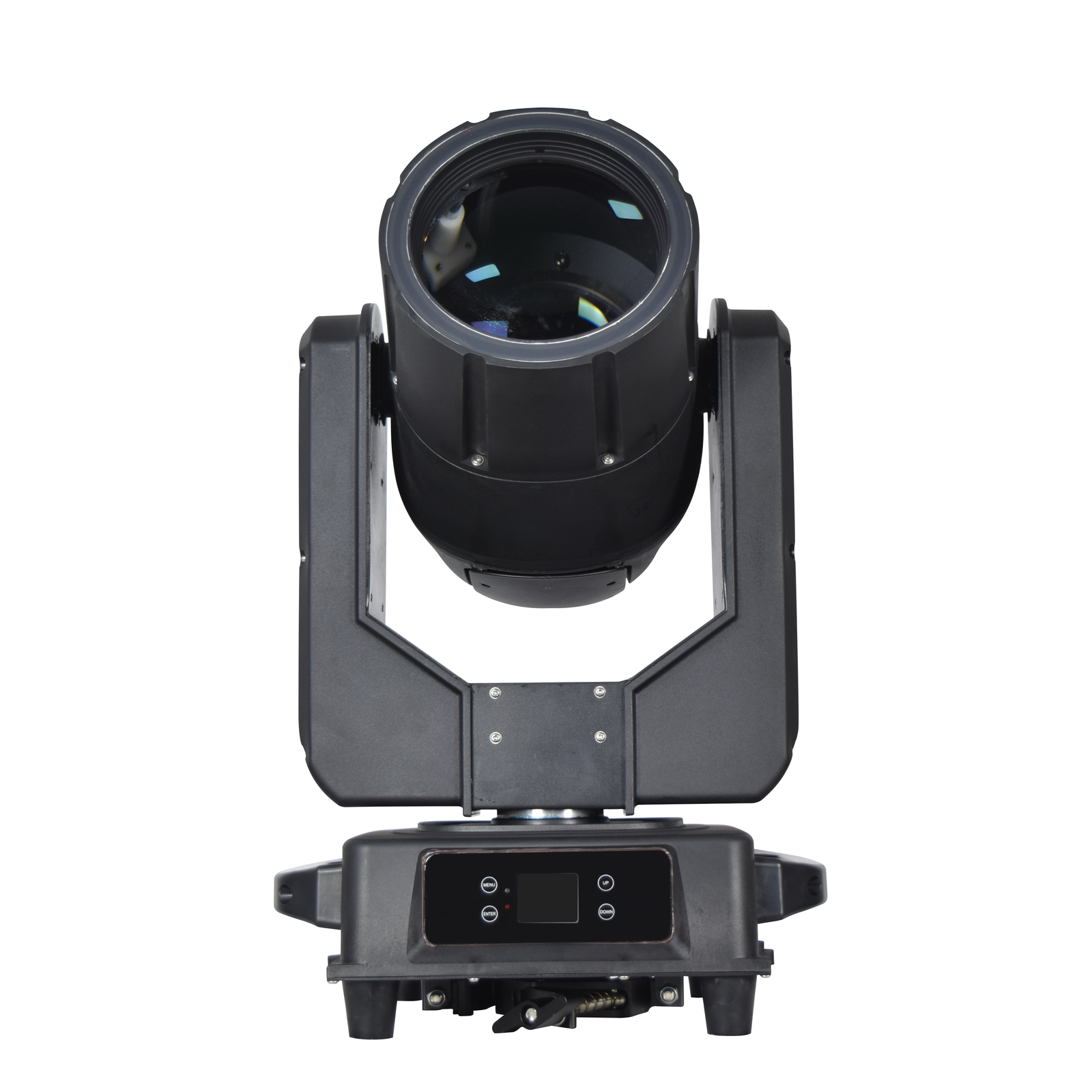 Front view of a 380W IP65 waterproof beam moving head light and its control display