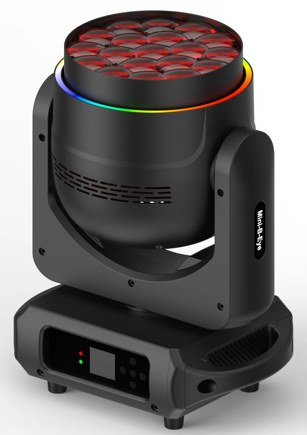 Front lens and RGB accent ring of the 19x15W Focusing Bee Eye Moving Head