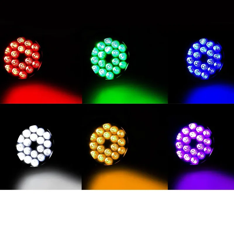 RG-312 red green blue white amber and purple color output examples