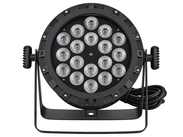 18/24-LED IP65 RGBW Waterproof PAR Light — 18-LED configuration of IP65 RGBW waterproof PAR light