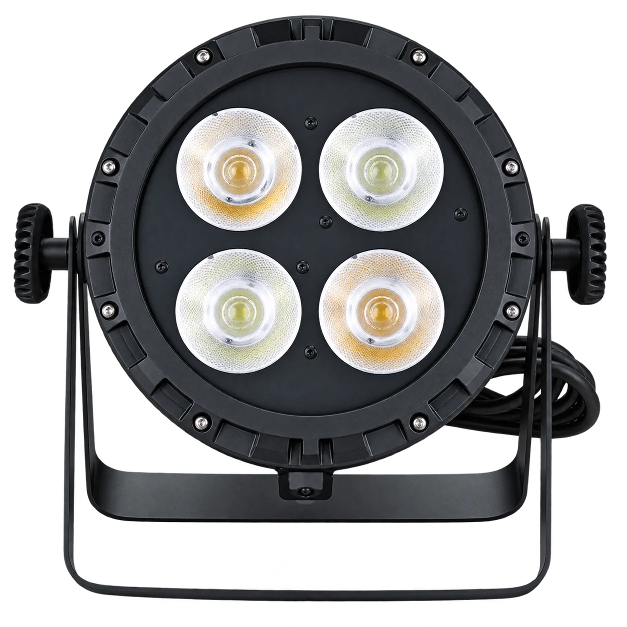180W Four-Eye IP65 COB Face Light — Front view of four white and warm-white COB lenses
