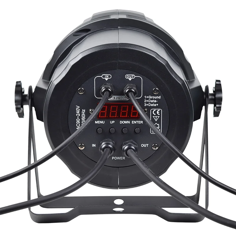 Rear panel and cable layout of RG-410B LED PAR