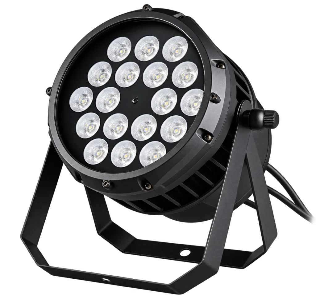 18/24/54-LED IP65 Waterproof PAR Light — IP65 PAR light with 18-LED front configuration