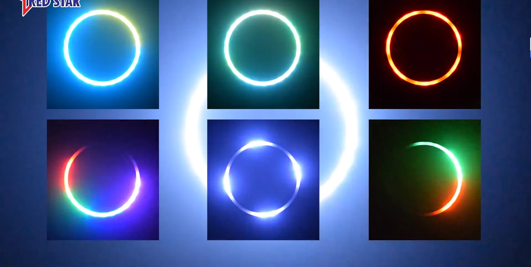 RGB front ring color effects around the lens
