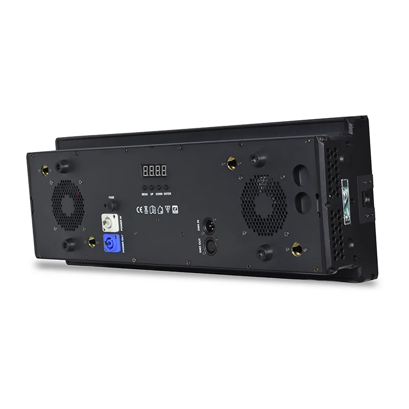 Rear angle showing the display power and DMX connections