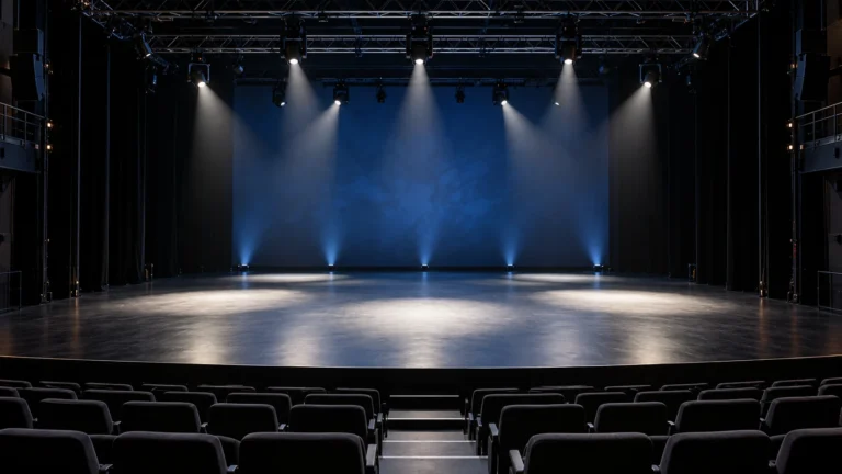 Illustrative 16-bit moving head control rehearsal or planning scene