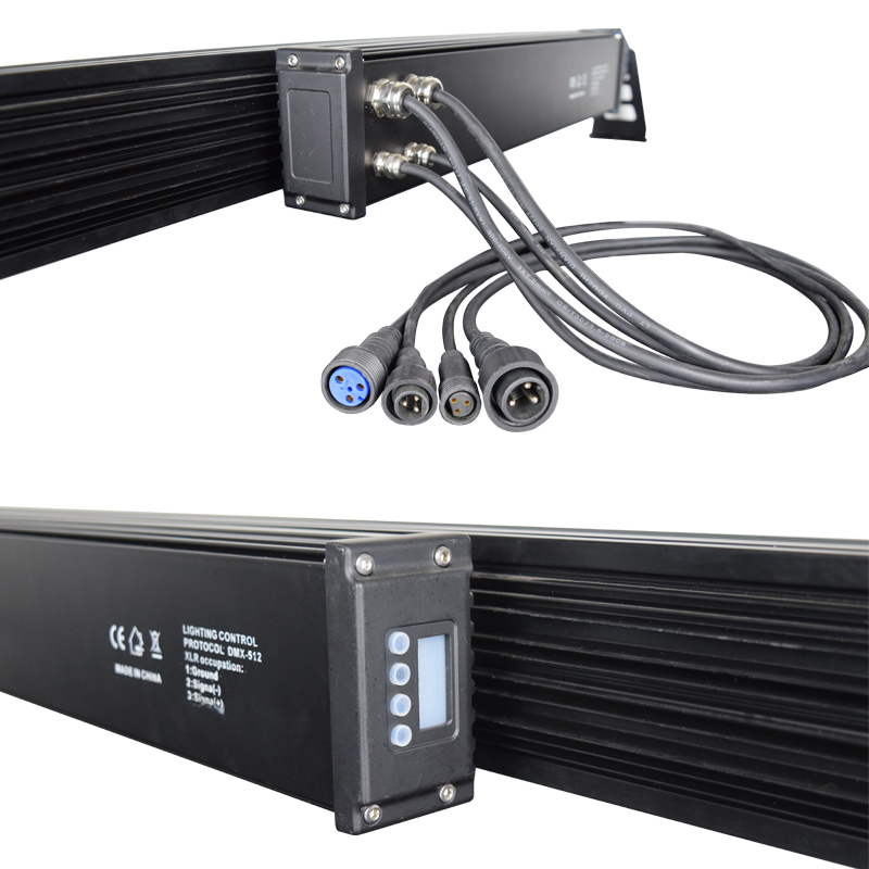 RG-654 cable connectors and display panel close-up
