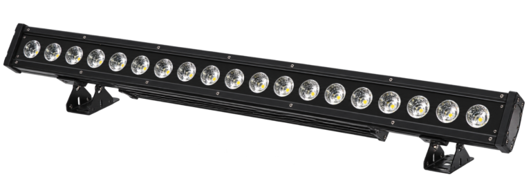 18-LED Waterproof Pixel Wall Wash Bar eighteen-lens black LED wall wash bar with mounting brackets