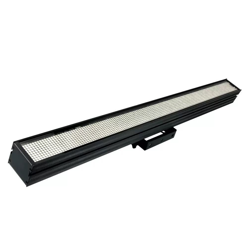 1296-LED RGBW 16-Zone Strobe Bar angled view of the RGBW strobe bar and central mounting bracket