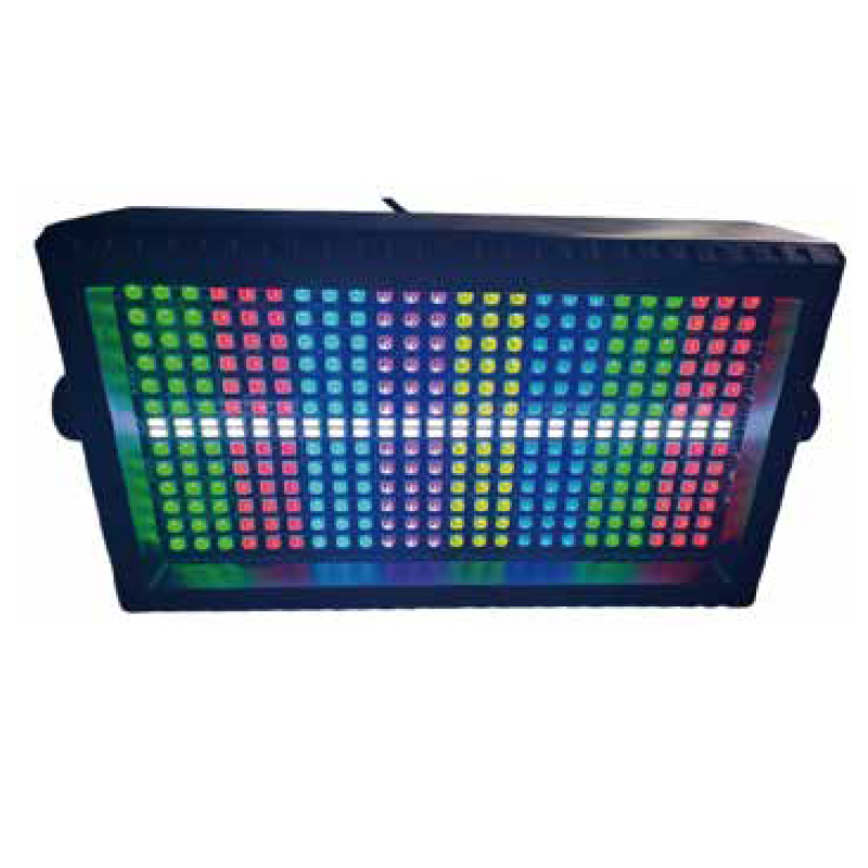 48 RGB / 8 White Segment Mini LED Strobe mini LED strobe illuminated with colored RGB columns and a central white-light strip