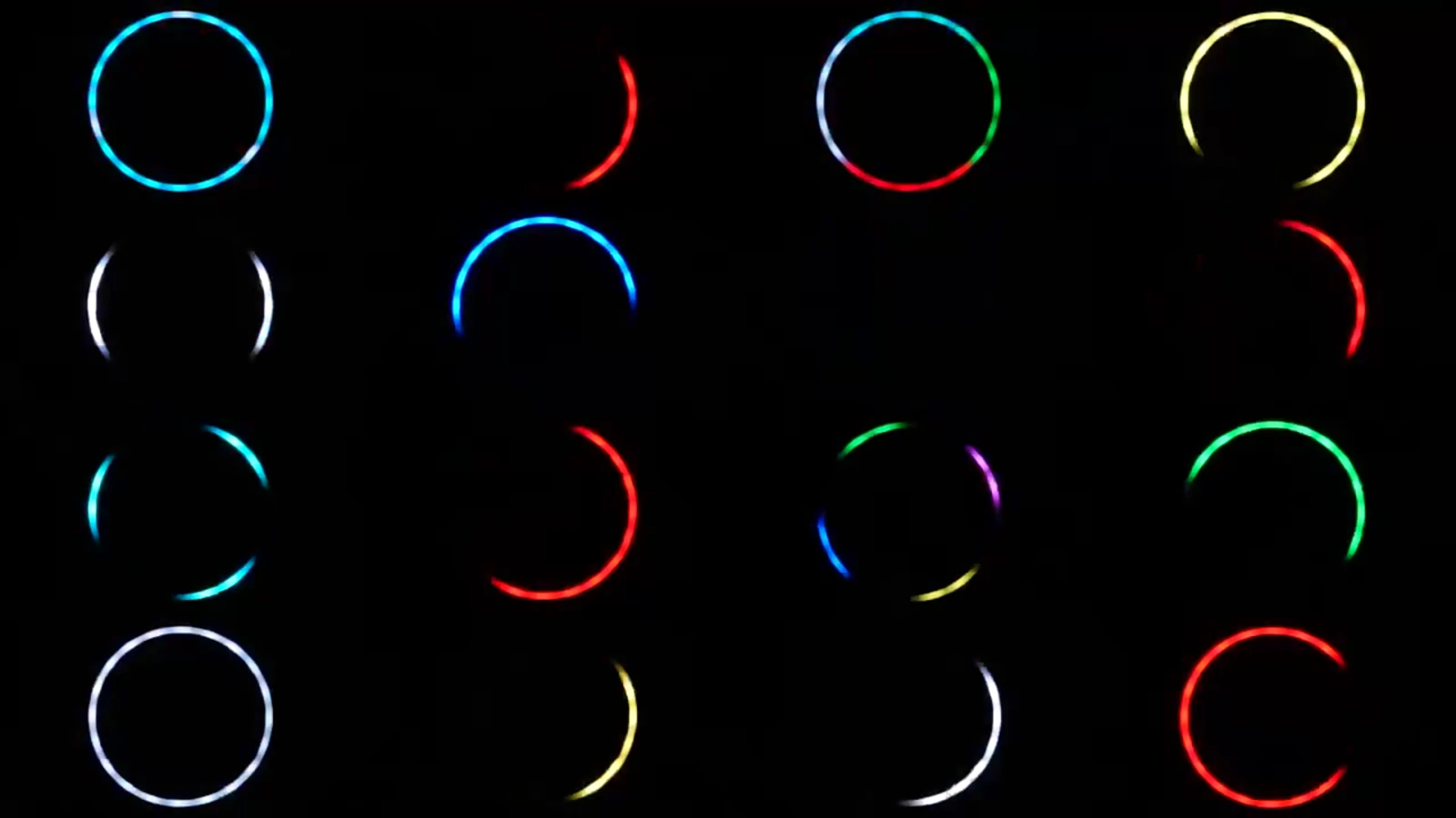 Colored ring and arc effects in the supplied RG-218 demonstration
