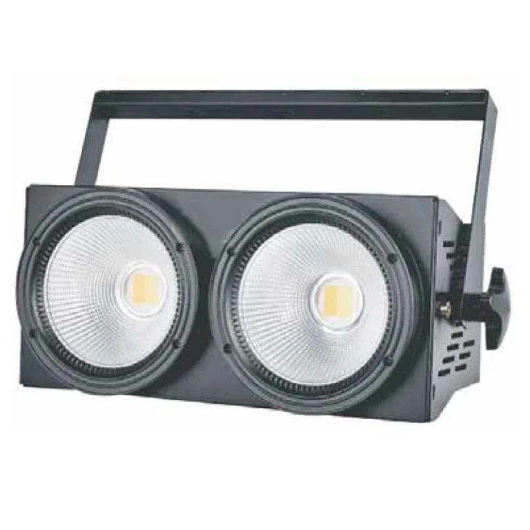 200W 2-Head COB LED Blinder Light two-head COB blinder with reflector cups and mounting bracket