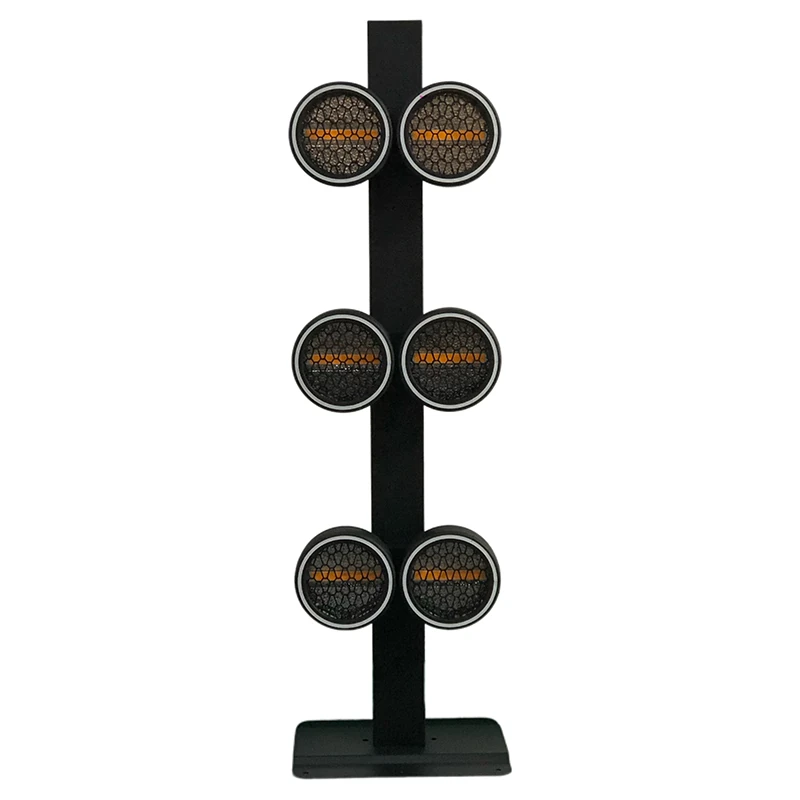 300W 6-Head Rotating Pixel Retro Light — Front view of one RG-257 six-head pixel retro light with three pairs of circular heads