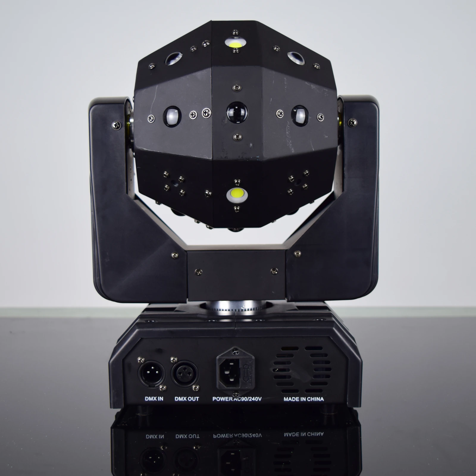 Rear view of RG-274 showing DMX input, output and power inlet