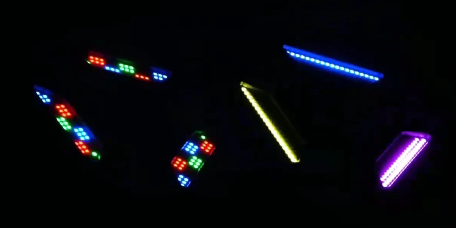 Supplied demonstration of colored RGB panel patterns