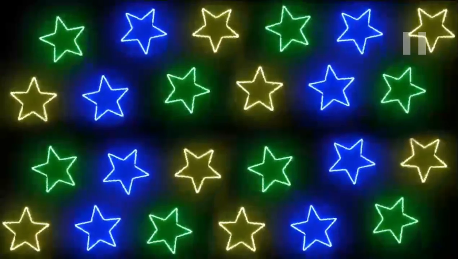 Supplied demonstration showing green, blue and yellow star outlines