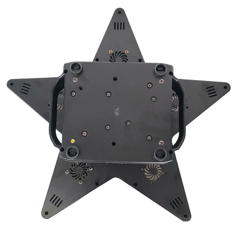 Underside view of the star fixture showing base feet, handles and ventilation