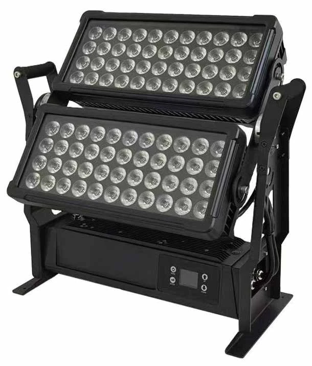 1800W IP65 RGBW LED Flood Light RGBW LED flood light with two rectangular LED panels mounting frame and base display