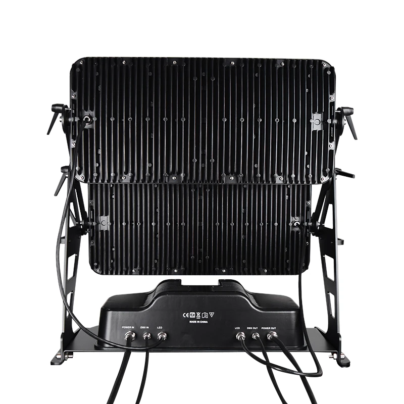 Rear view of RG-302 showing aluminum cooling fins and marked connections