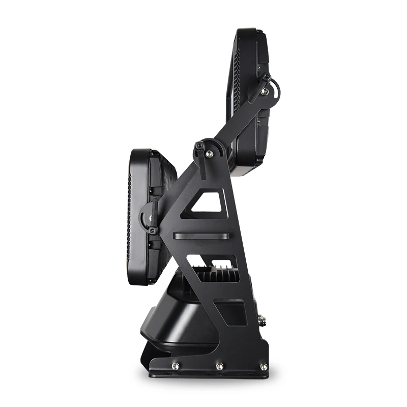 Side view of RG-302 dual-panel support frame and panel positions