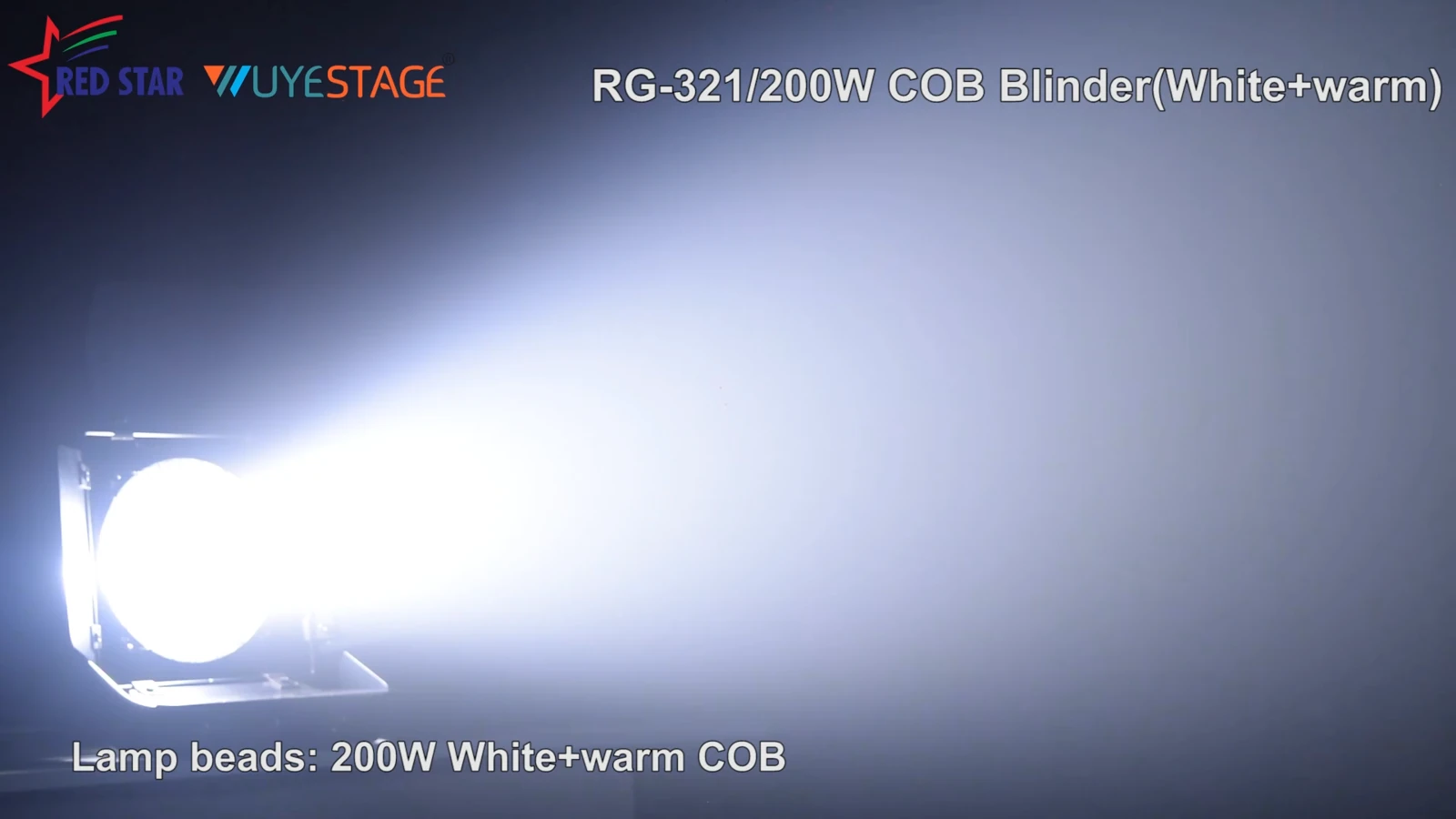 RG-321 white-light demonstration close-up with barn doors