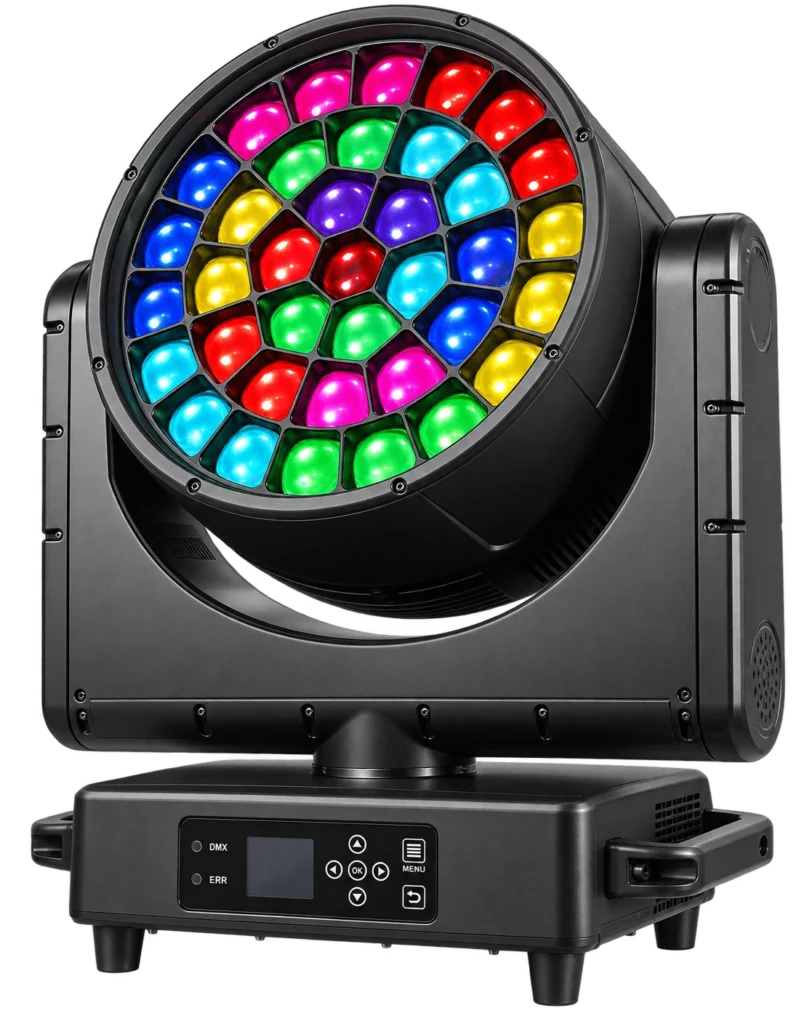 37x40W IP65 Waterproof Bee Eye Moving Head Light bee eye moving head with 37 illuminated LED lenses, support arms and front control panel