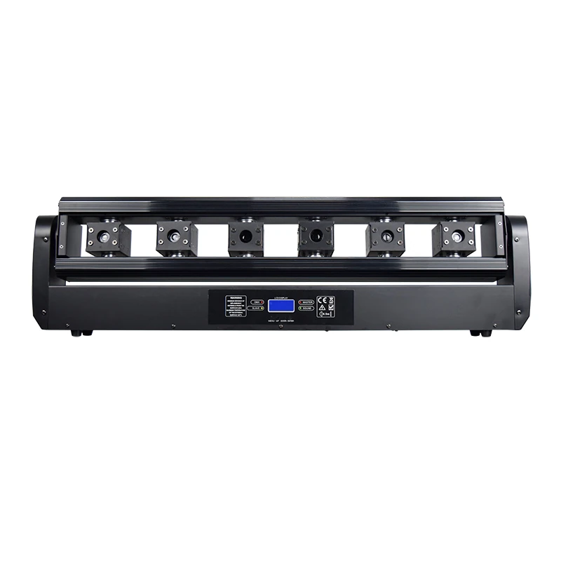 Six-Eye Rotating Red Laser Bar — Front view of RG-762 red laser bar with six laser heads and control display